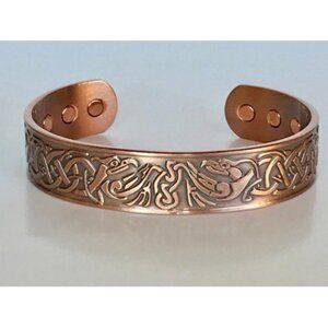 "Vines and Birds" Solid Handmade Copper Cuff Bracelets